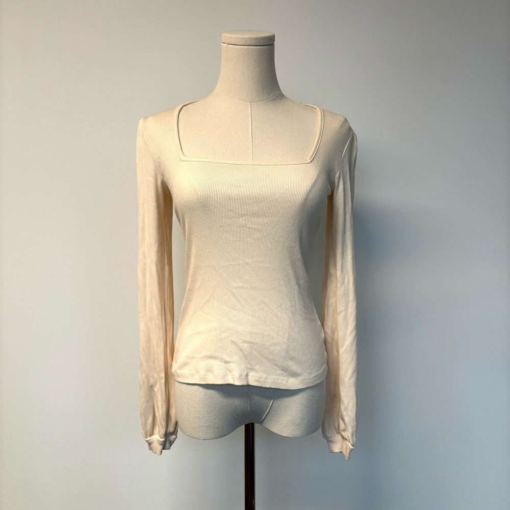Joe Fresh Cream Long Sleeve Top